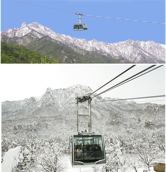 搭乘五色纜車 游覽雪岳盛景（組圖）