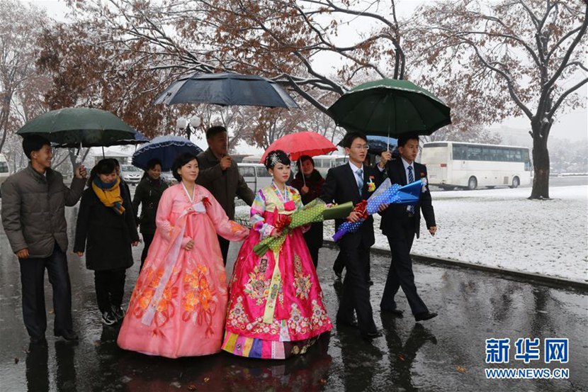 平壤迎來今冬初雪（高清組圖）