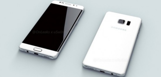 三星Galaxy Note 6渲染圖機身正面與背面（圖片源自OnLeaks）