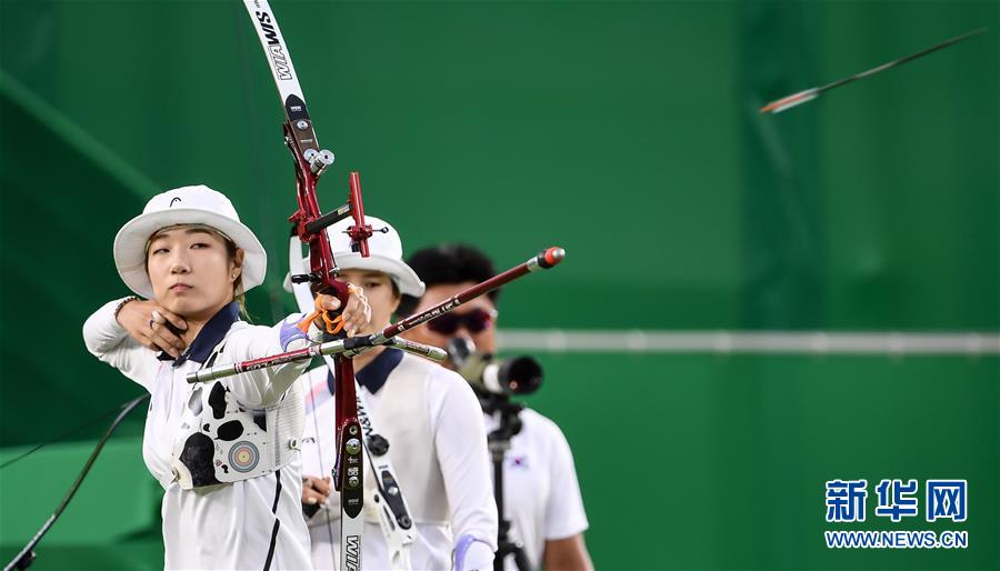 韓國隊女子射箭團體賽奪金 5比1戰(zhàn)勝俄羅斯（組圖）