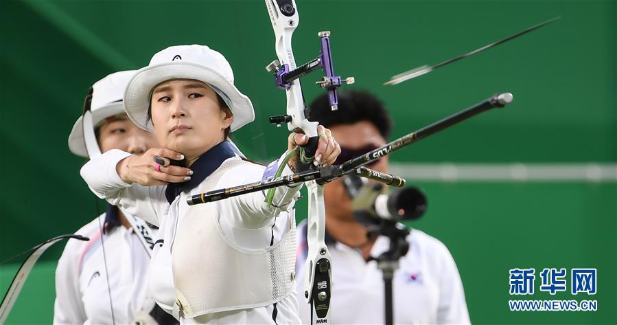 韓國隊女子射箭團體賽奪金 5比1戰(zhàn)勝俄羅斯（組圖）