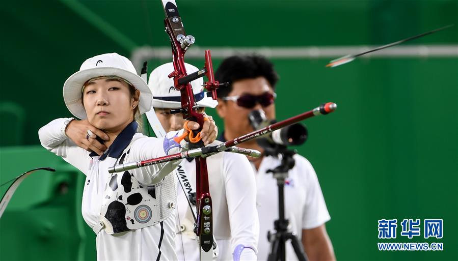 韓國(guó)隊(duì)女子射箭團(tuán)體賽奪金 5比1戰(zhàn)勝俄羅斯（組圖）